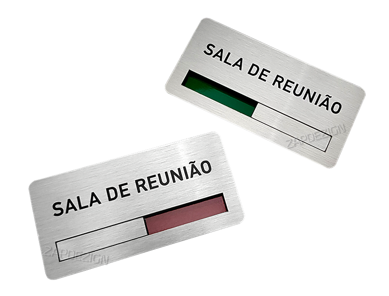 placas sala de reunião livre ocupado